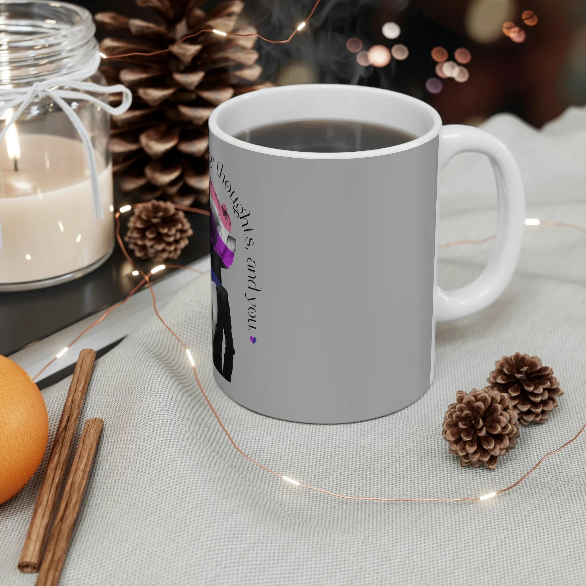 11oz Grey Mug - Head Full Of Roses