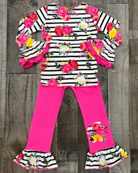 3T Stripe Rose Outfit