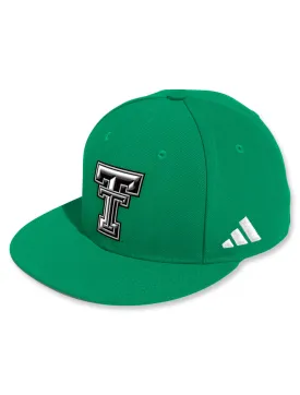 Adidas Texas Tech Double T On-Field Green Baseball Fitted Hat