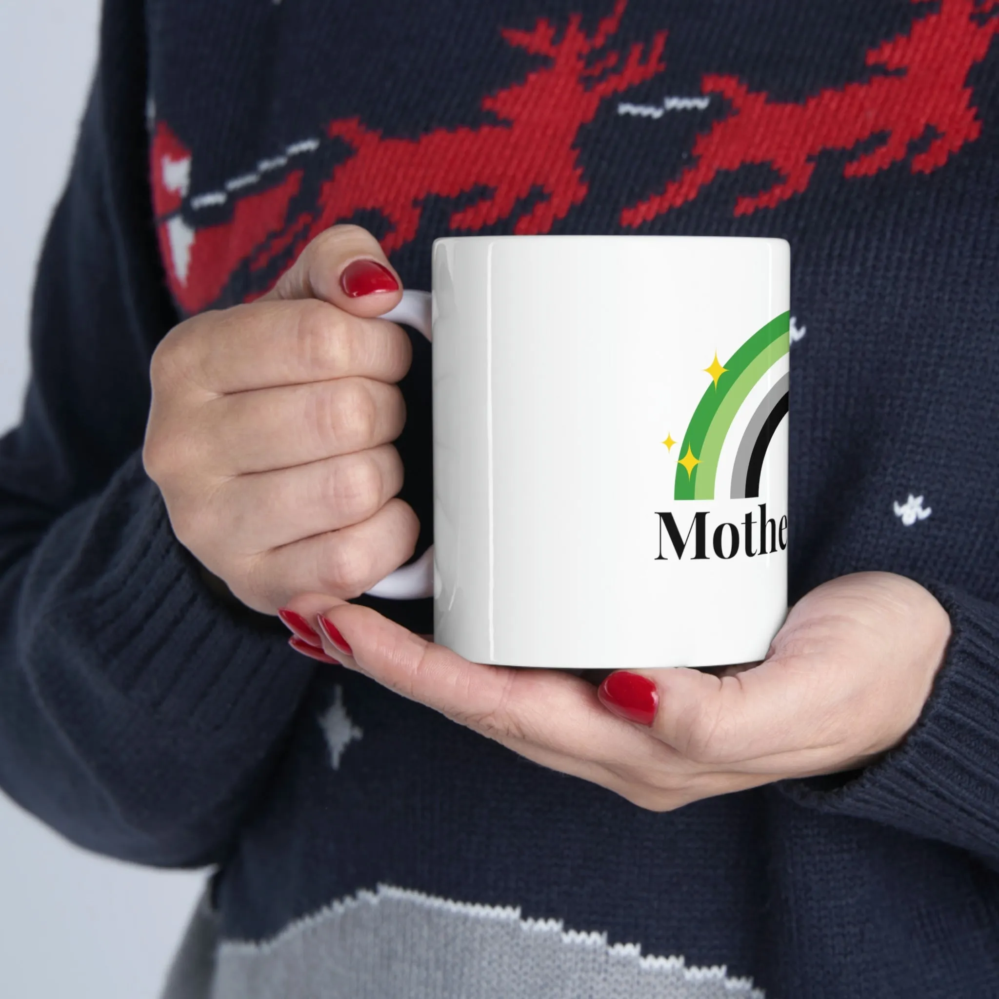 Aromantic Flag Ceramic Mug  - Mother's Day