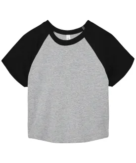 Athletic Heather/Black - Women’s micro rib raglan baby t-shirt