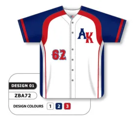 Athletic Knit Custom Sublimated Full Button Baseball Jersey Design 0901