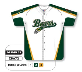 Athletic Knit Custom Sublimated Full Button Baseball Jersey Design 0903