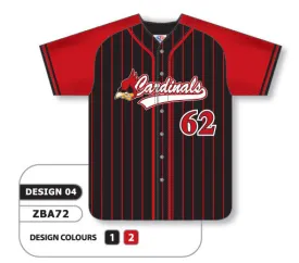 Athletic Knit Custom Sublimated Full Button Baseball Jersey Design 0904