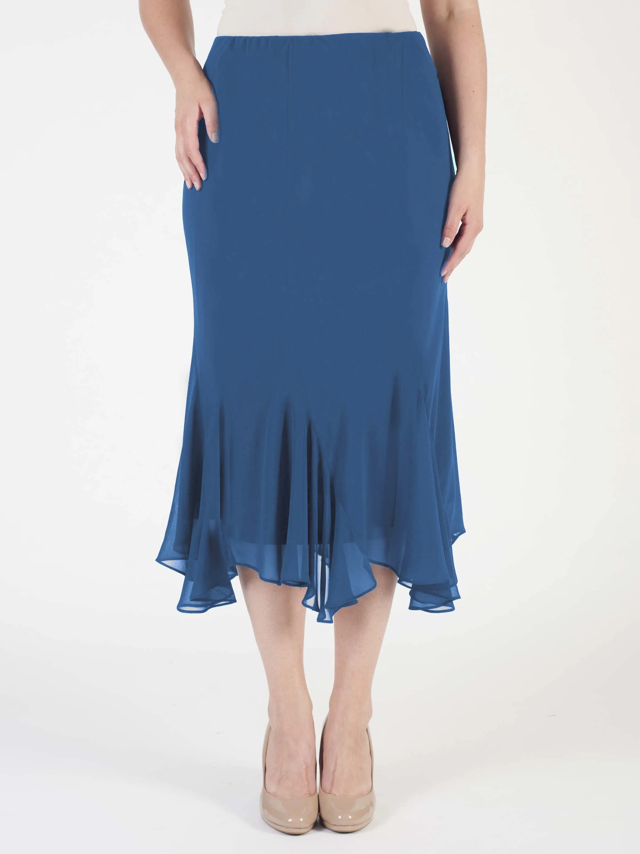Azure Six Panelled Chiffon Skirt