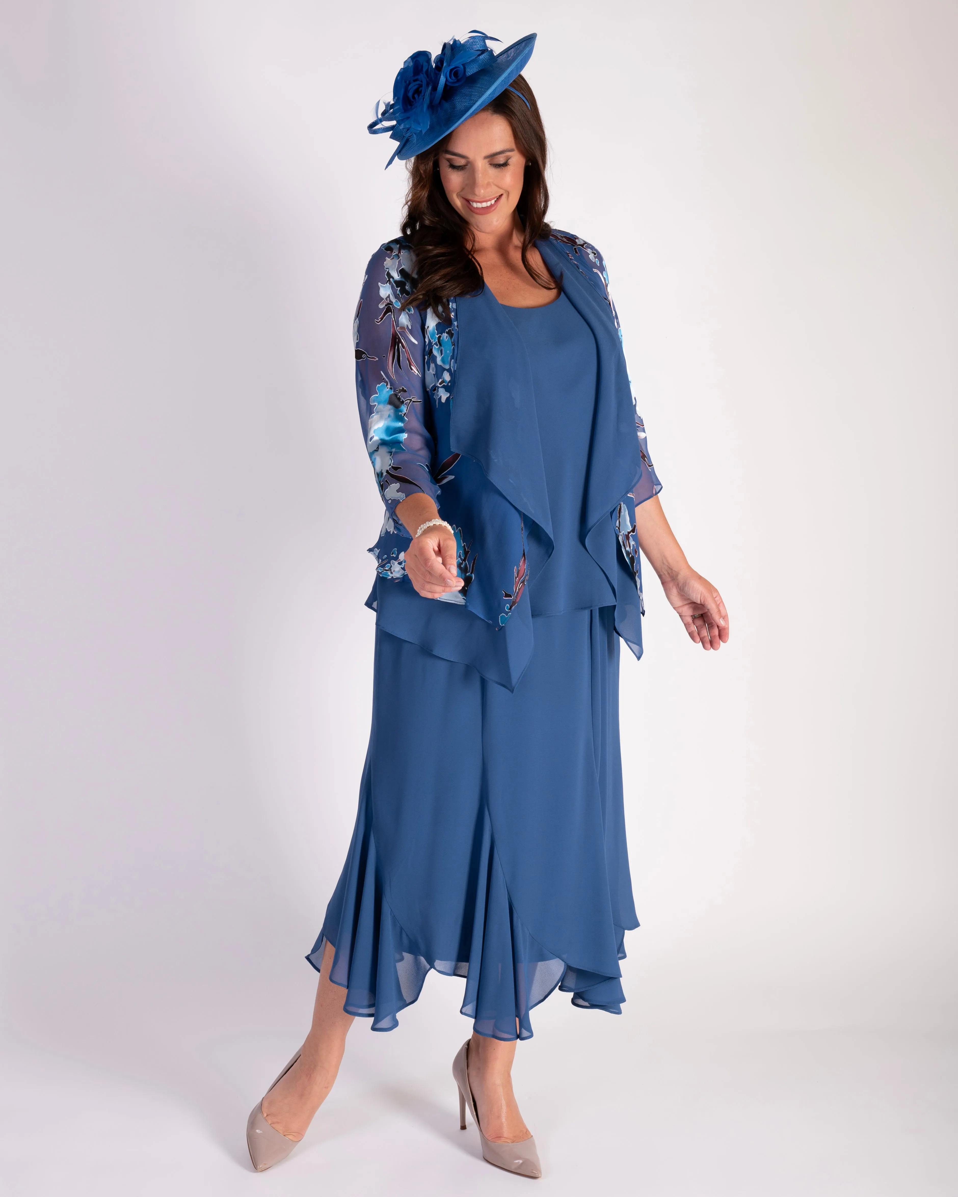 Azure Six Panelled Chiffon Skirt