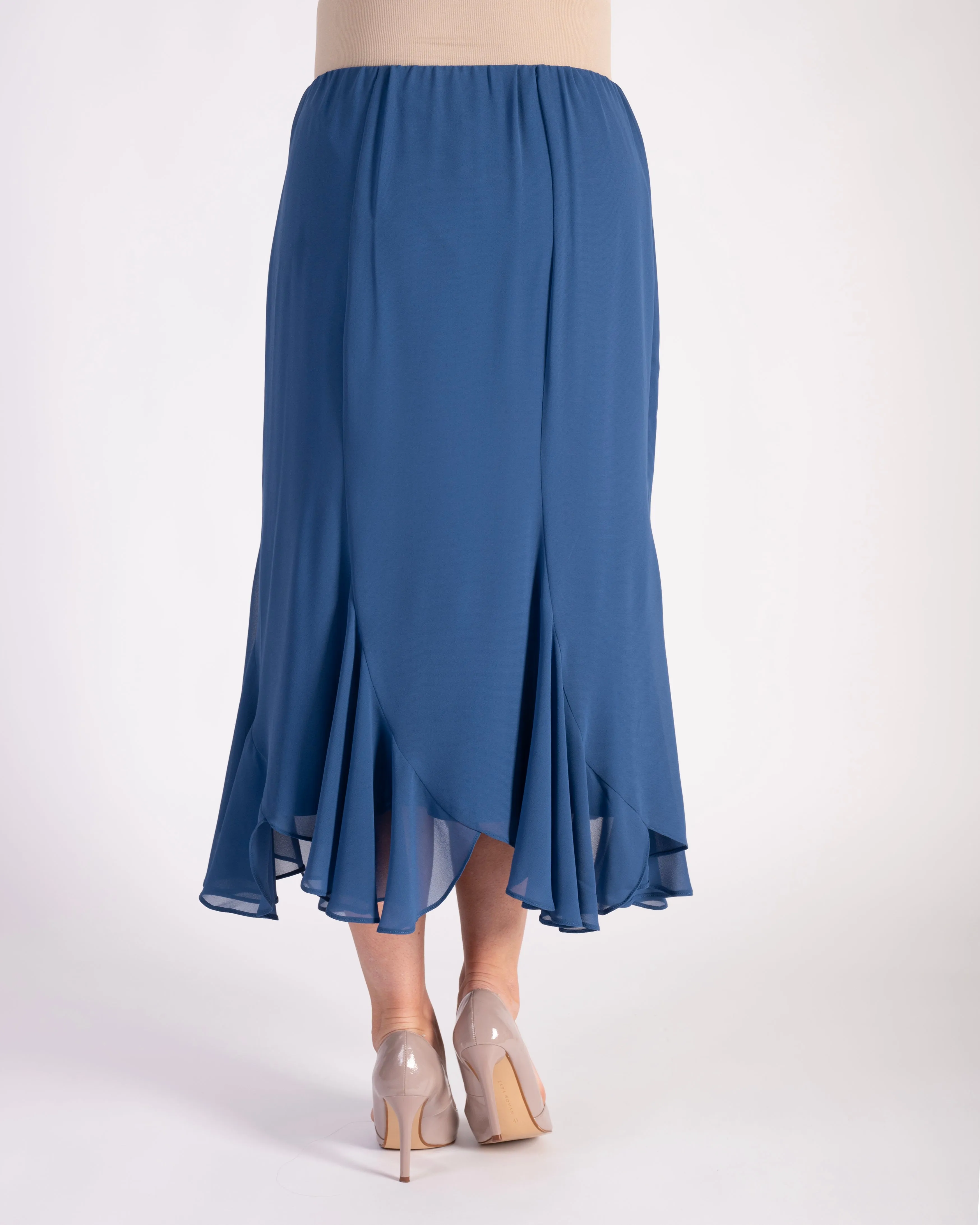 Azure Six Panelled Chiffon Skirt