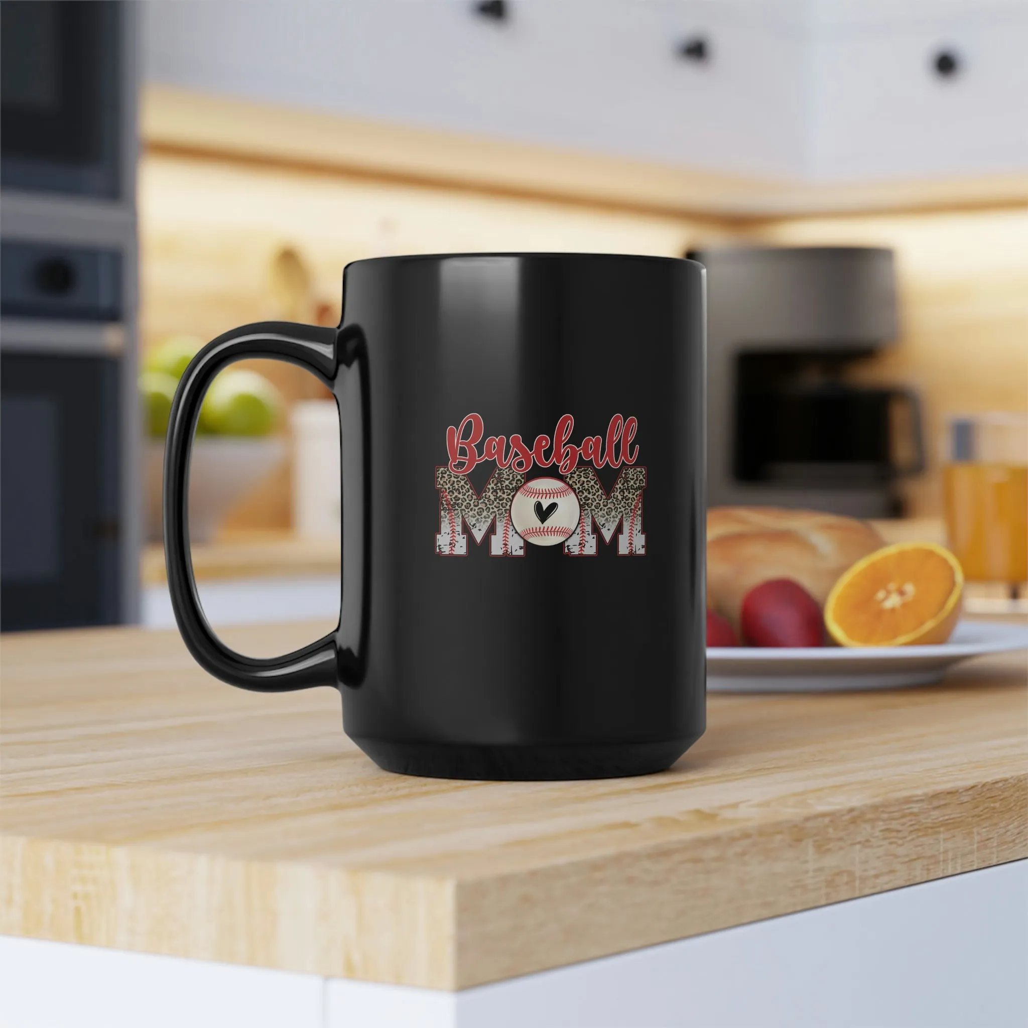 Baseball Mom 01 - Black Mug, 15oz