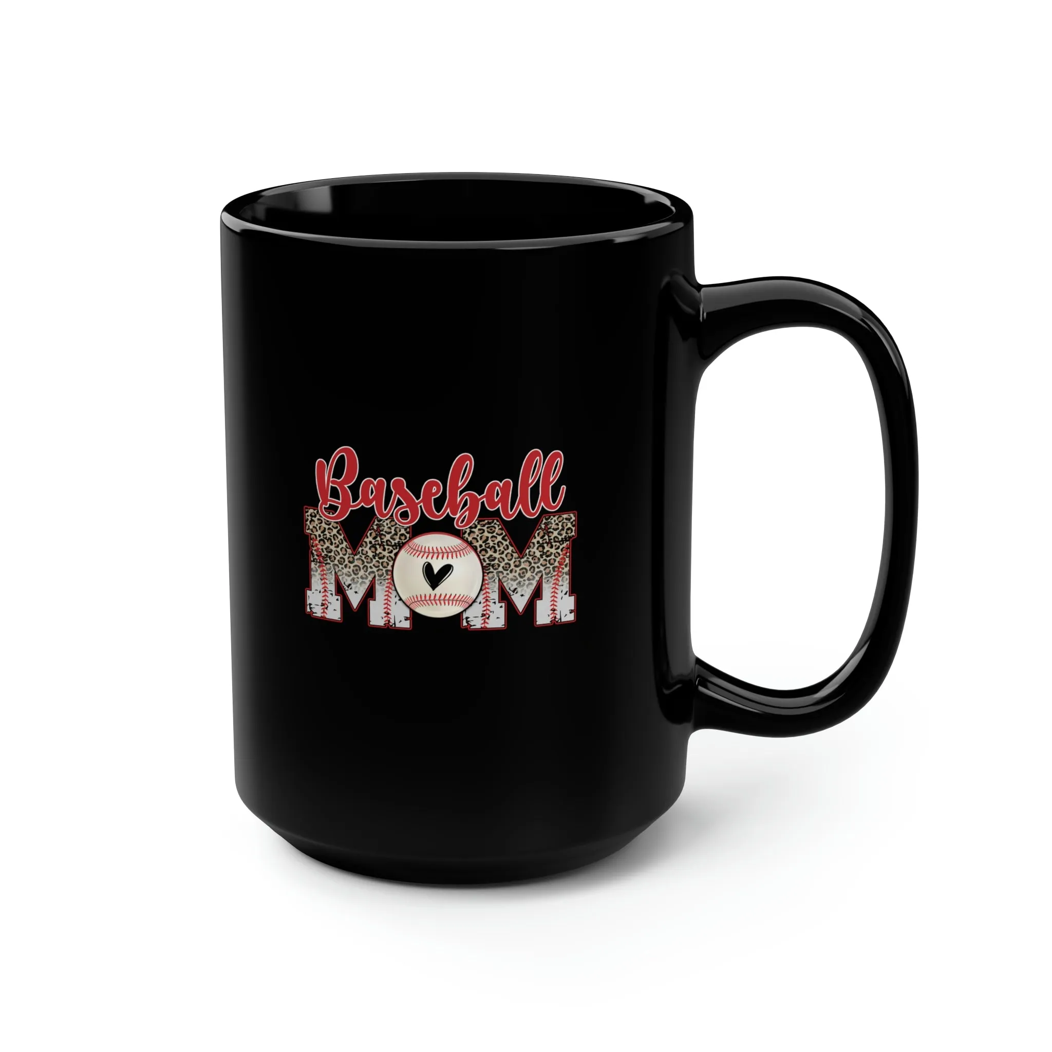 Baseball Mom 01 - Black Mug, 15oz