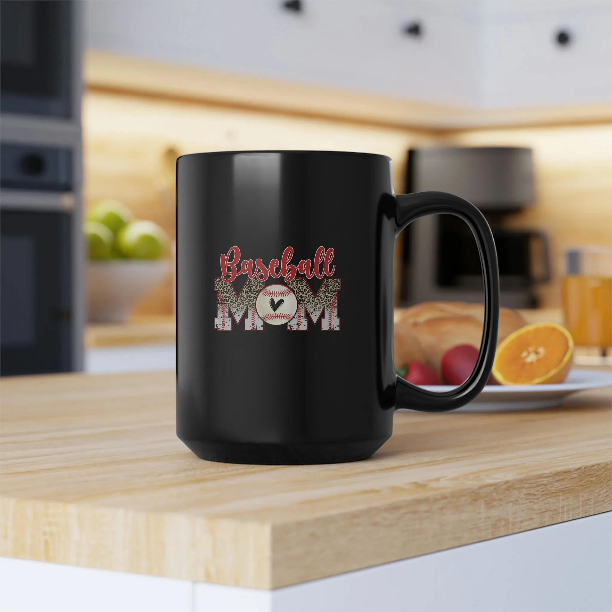 Baseball Mom 01 - Black Mug, 15oz