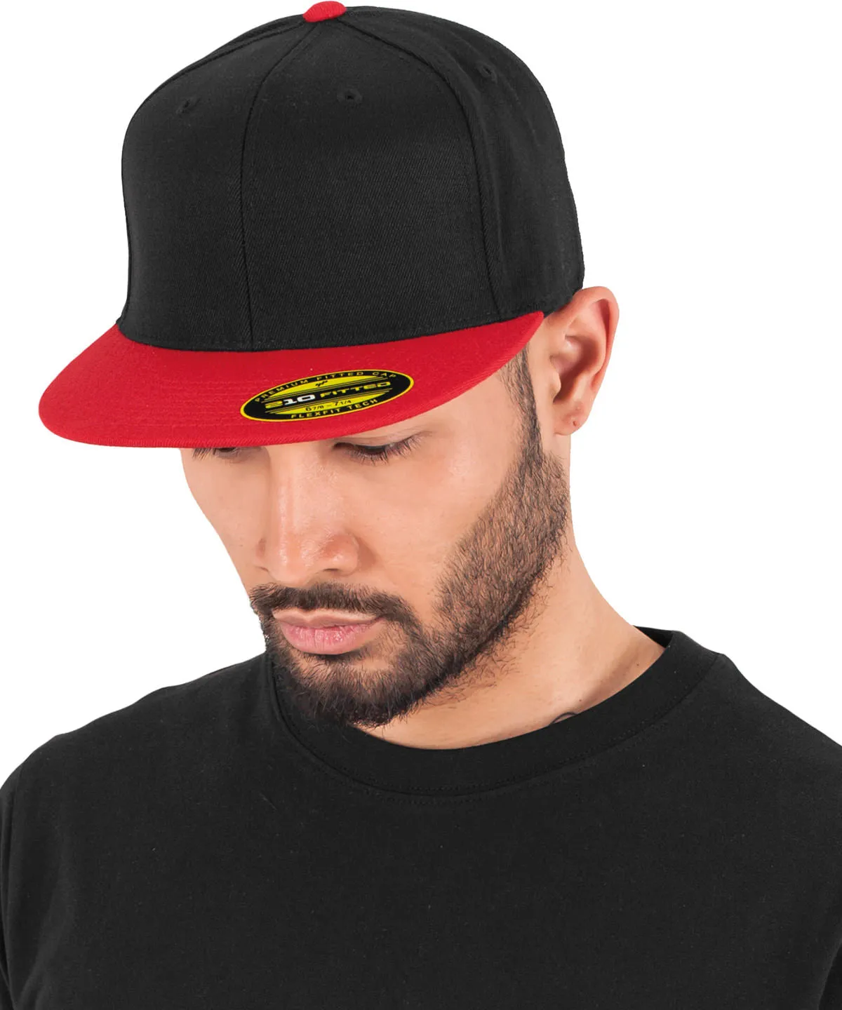 Black/Red - Premium 210 fitted 2-tone (6210T)
