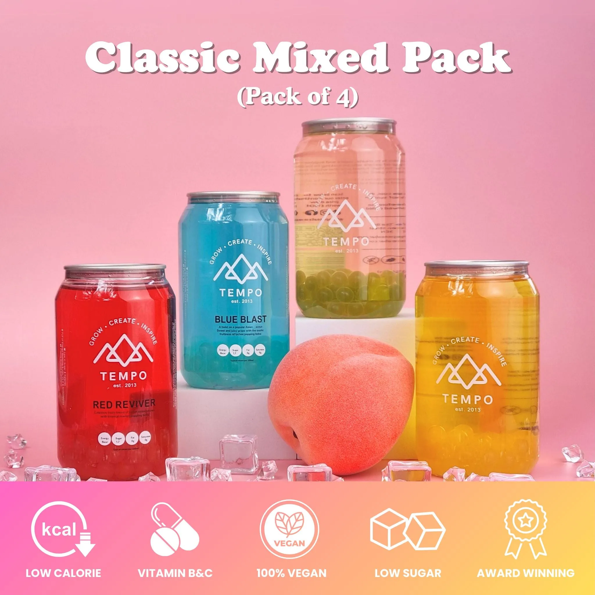 Bubble Tea Cans | Classic - Mixed 4 Pack