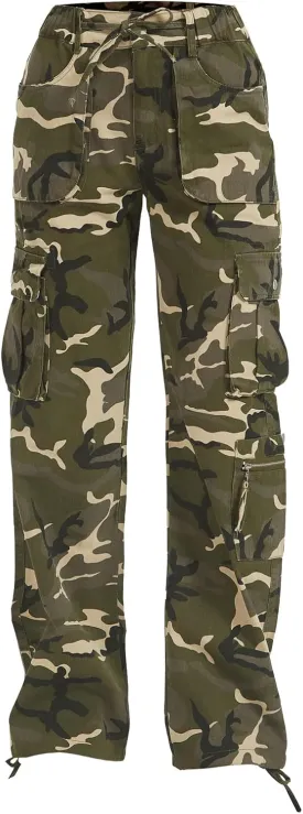 Cargo Pants Women Baggy Hiking Casual Cotton Military Tactical Army Combat Work Pants with 7 Pockets