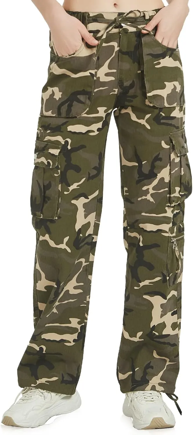 Cargo Pants Women Baggy Hiking Casual Cotton Military Tactical Army Combat Work Pants with 7 Pockets