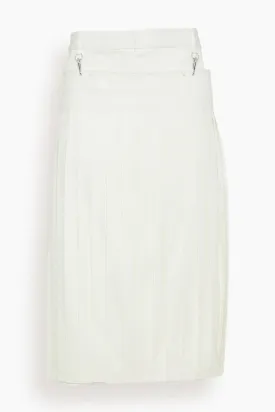 Chino Convertible Pleated Skirt in White