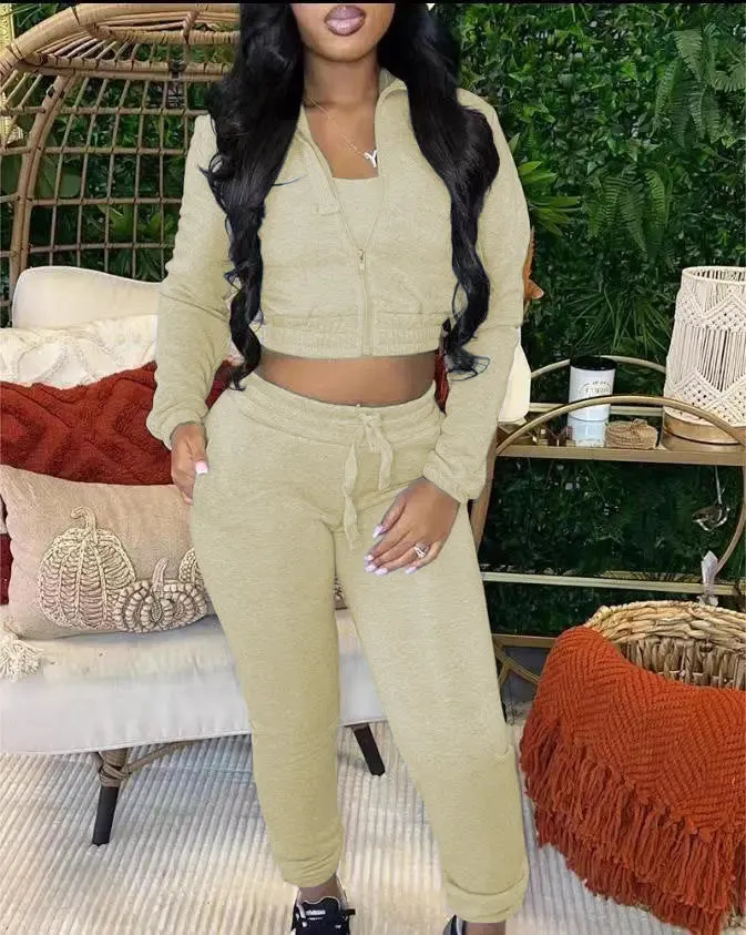 Cropped Top And Drawstring Pants cropped tops