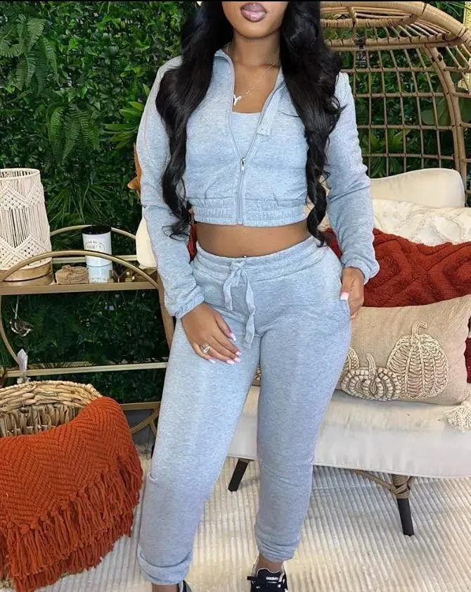 Cropped Top And Drawstring Pants cropped tops