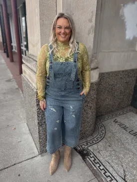 Easy Washed Denim Overalls-Final Sale