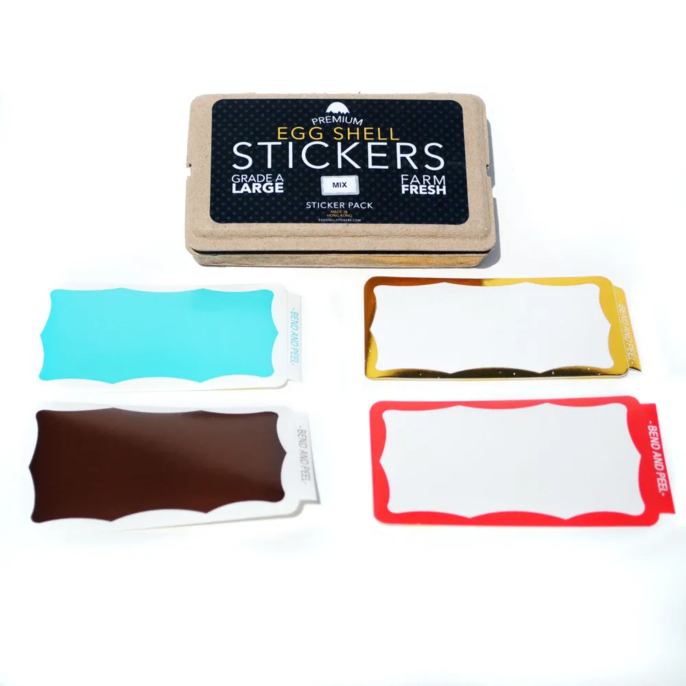 Egg Shell Sticker "Wavy Border Mixed" Pack - 80pcs