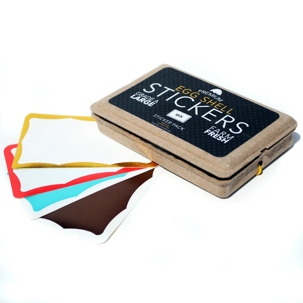 Egg Shell Sticker "Wavy Border Mixed" Pack - 80pcs