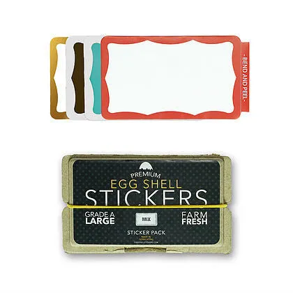 Egg Shell Sticker "Wavy Border Mixed" Pack - 80pcs