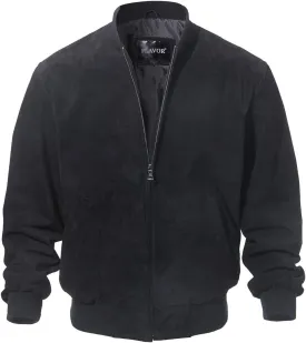 FLAVOR Men's Leather Baseball Jacket Vintage Suede Pigskin