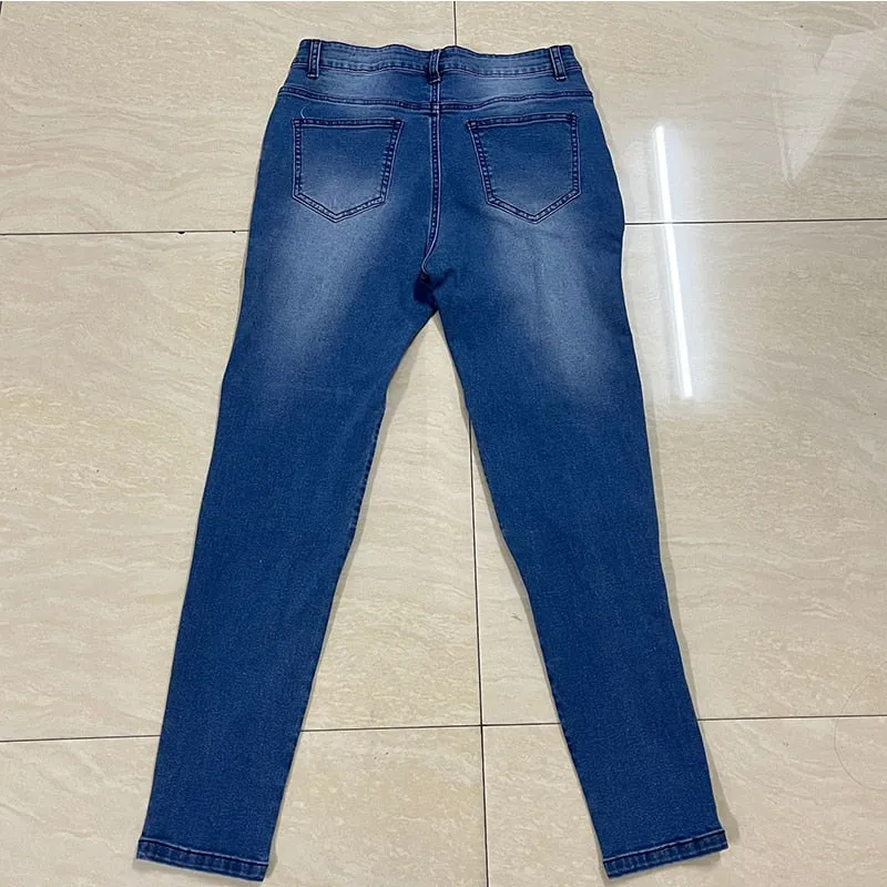 Funki Buys | Pants | Men's Punk Skinny Denim Zipper Jeans