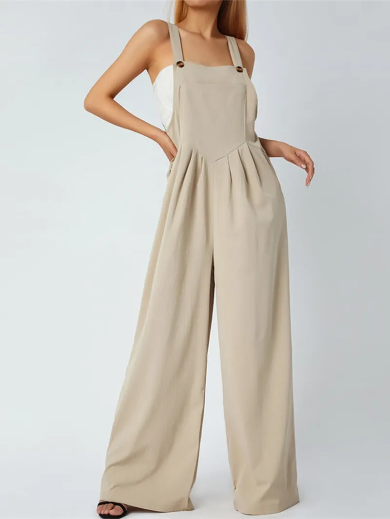 Funki Buys | Pants | Women's Elegant Wide Leg Bib Romper