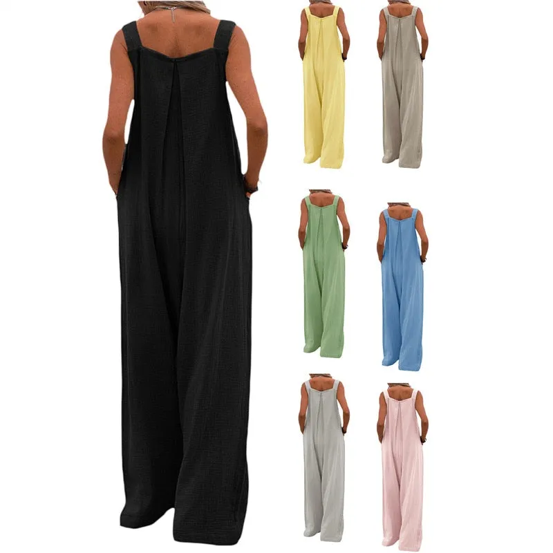 Funki Buys | Pants | Women's Elegant Wide Leg Bib Romper