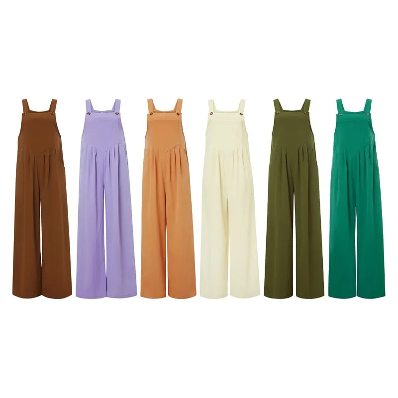 Funki Buys | Pants | Women's Elegant Wide Leg Bib Romper