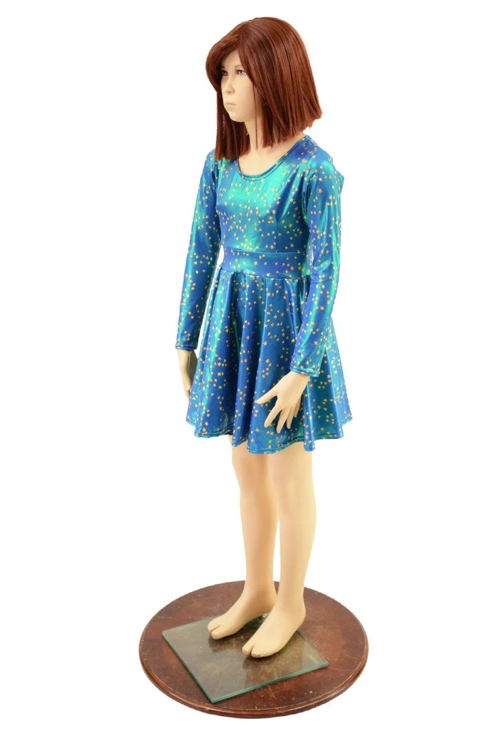Girls Stardust Long Sleeve Skater Dress