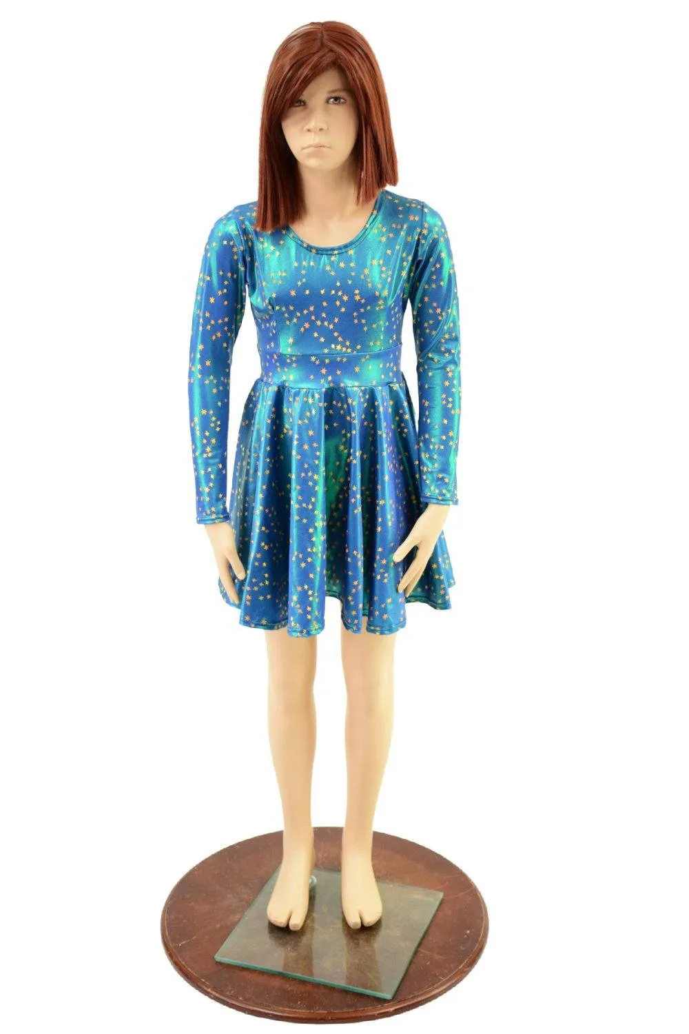 Girls Stardust Long Sleeve Skater Dress