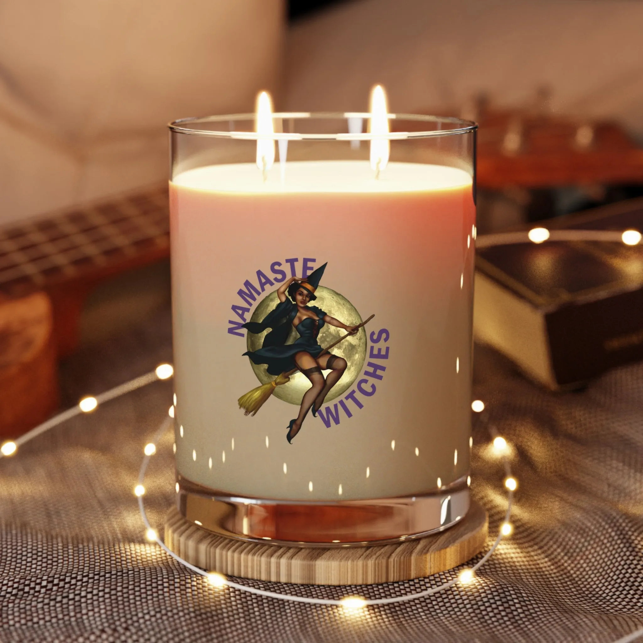 Halloween Scented Candle Full Glass, 11oz - Namaste Witches