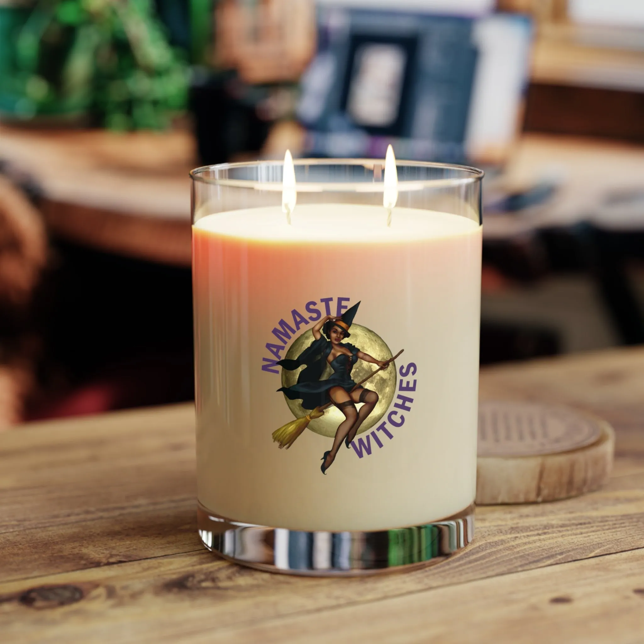 Halloween Scented Candle Full Glass, 11oz - Namaste Witches