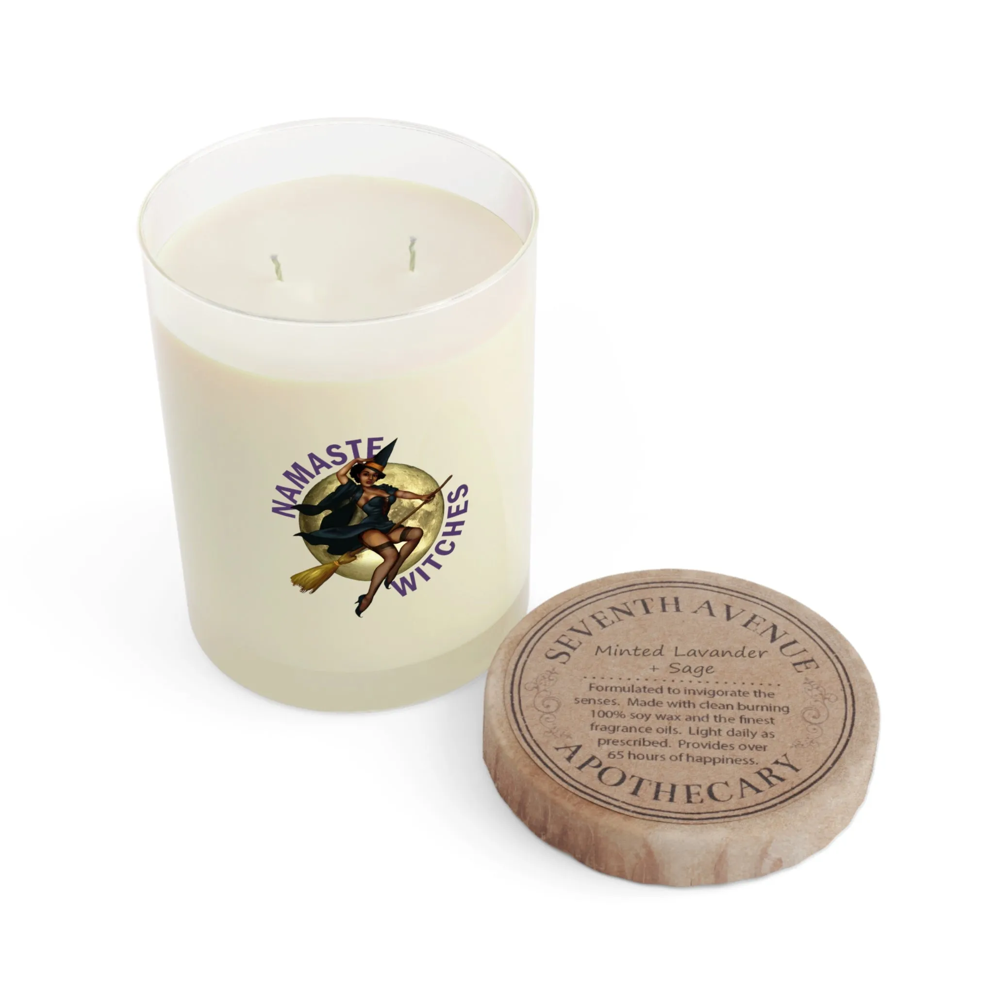 Halloween Scented Candle Full Glass, 11oz - Namaste Witches