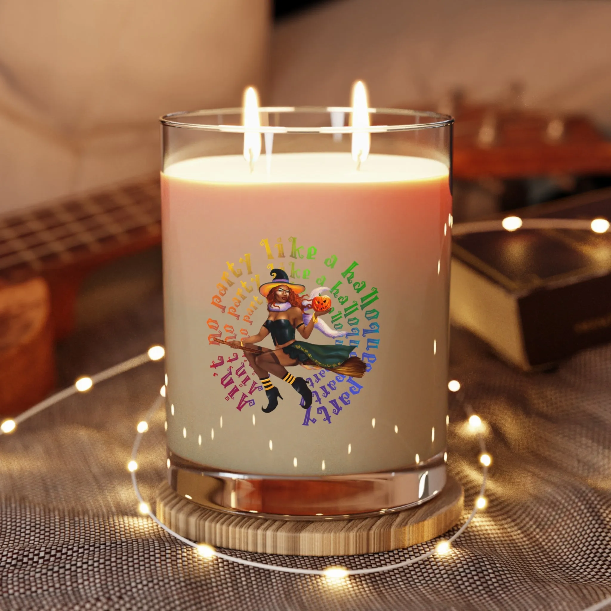 Halloween Scented Candle Full Glass, 11oz - No Party (Black)