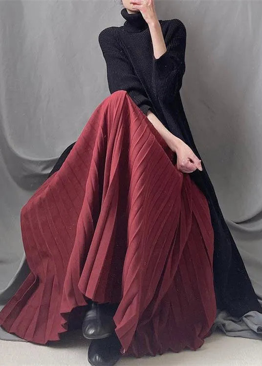 Handmade Mulberry Exra Large Hem Cotton Pleated Skirt Spring
