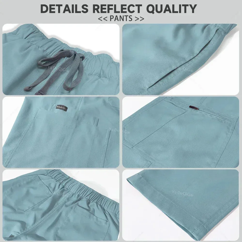 HC - Nurse & Surgeon Scrub Set: Women’s short-sleeve uniform for skin care and hand hygiene