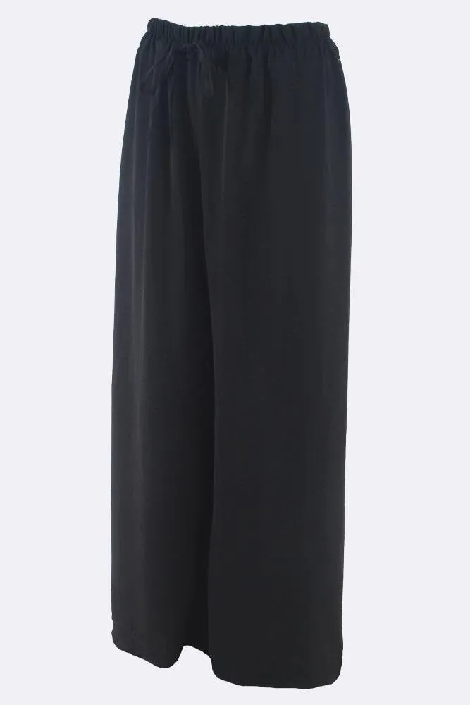 Italian Elastic Band Drawstring Palazzo Trouser