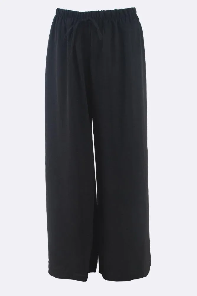 Italian Elastic Band Drawstring Palazzo Trouser