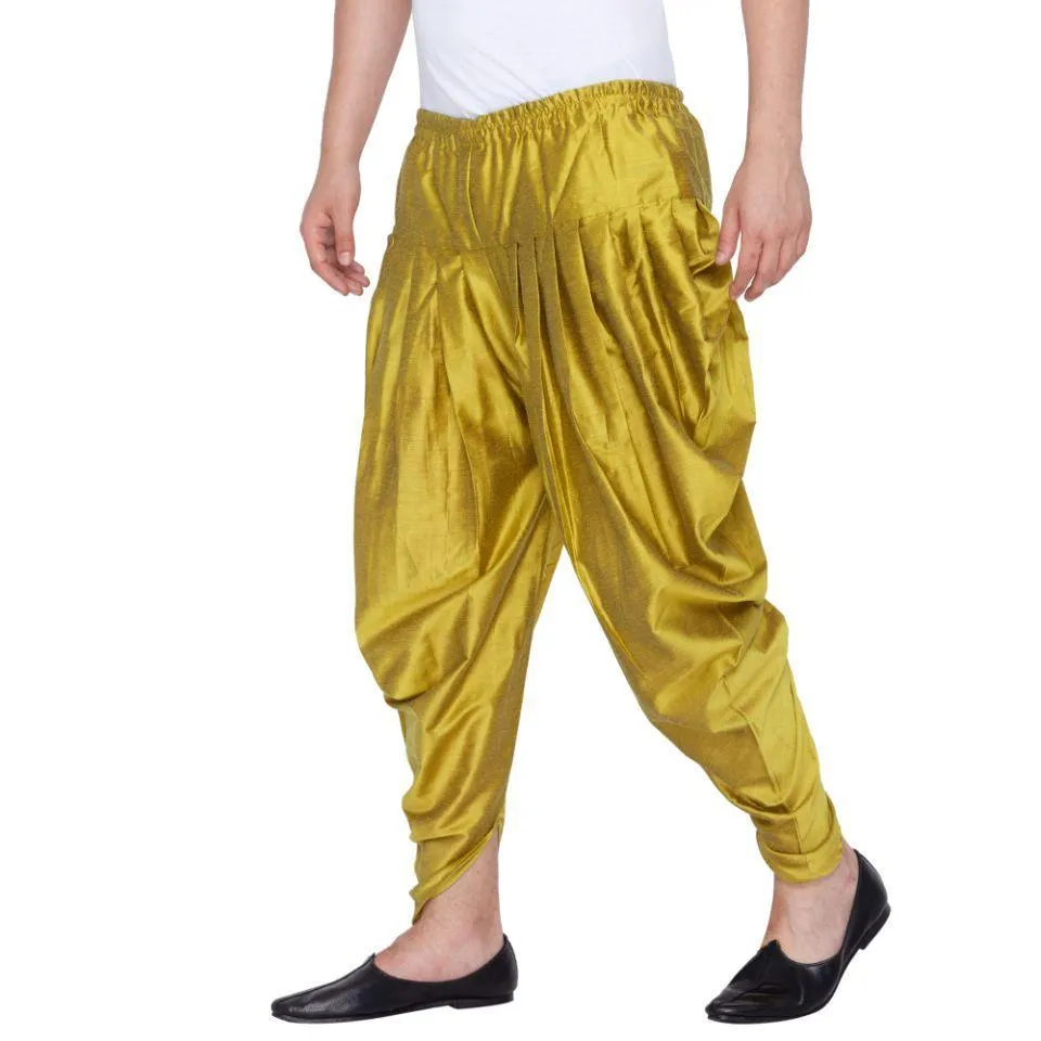Jashvi Men's Green Cotton Silk Blend Dhoti