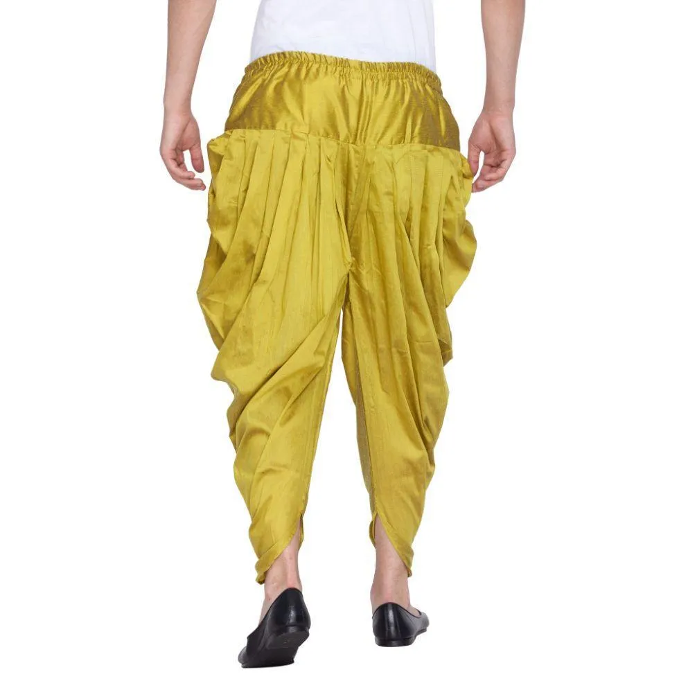 Jashvi Men's Green Cotton Silk Blend Dhoti