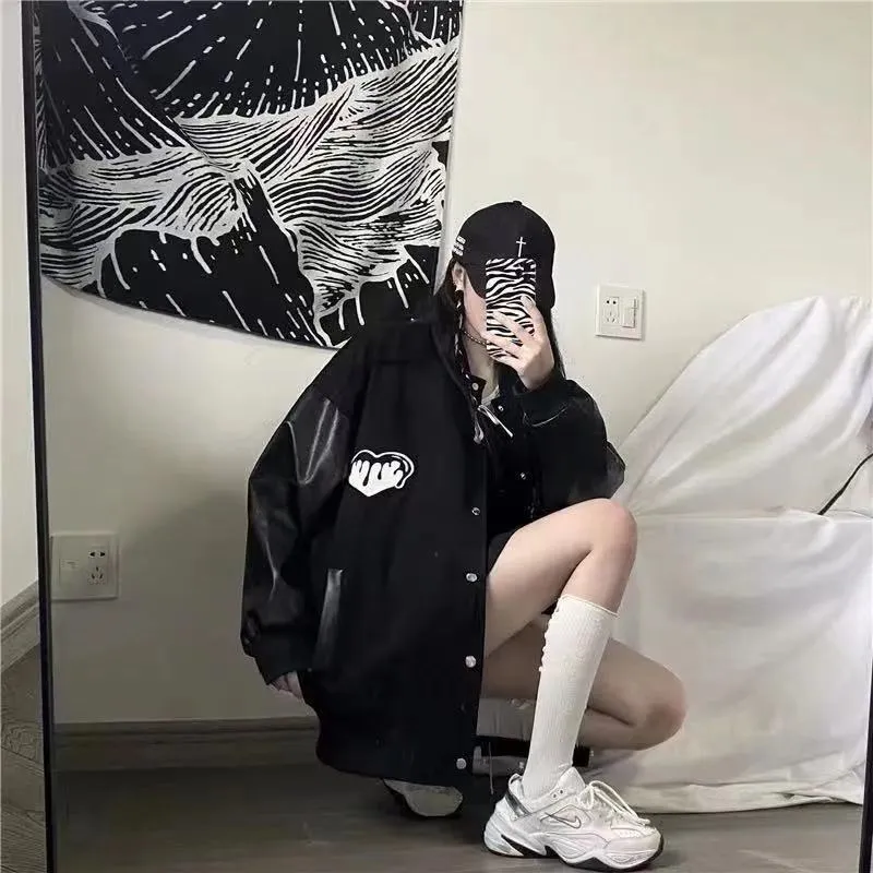 Joskaa Black Retro Jacket Baseball Uniform
