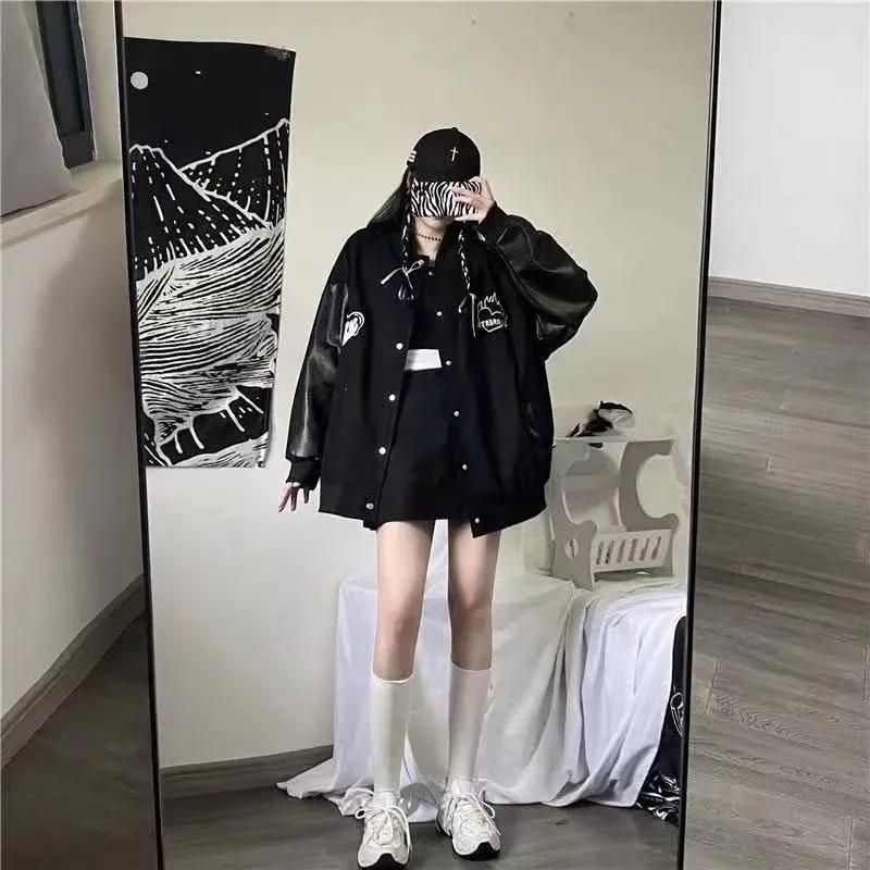 Joskaa Black Retro Jacket Baseball Uniform