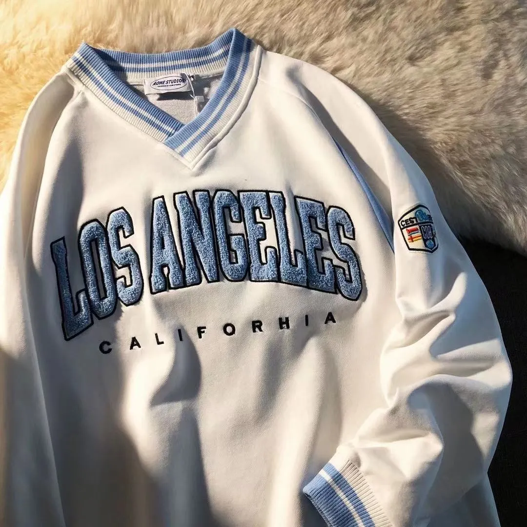 Joskaa Christmas Gift Female new autumn letter embroidery blue baseball uniform couple y2k loose retro fried street large size stitching jacket 2024