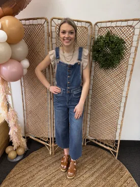 Judy Blue Crop Wide Leg Overall Jeans-Online Only Final Sale