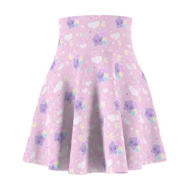 Magical sky shooting star cuties women's skater skirt - light pink