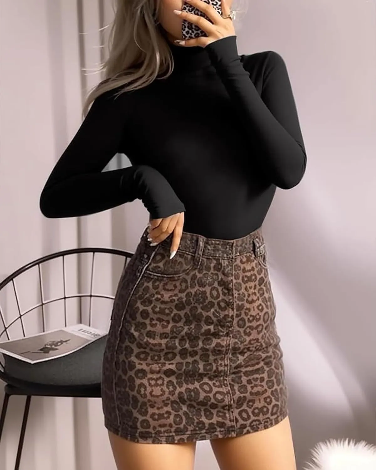 MANGOPOP Women's Mock Turtle Neck Sleeveless Long Sleeve Tops Bodysuit Jumpsuit