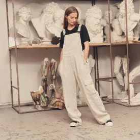 Melange Linen Elm Overalls
