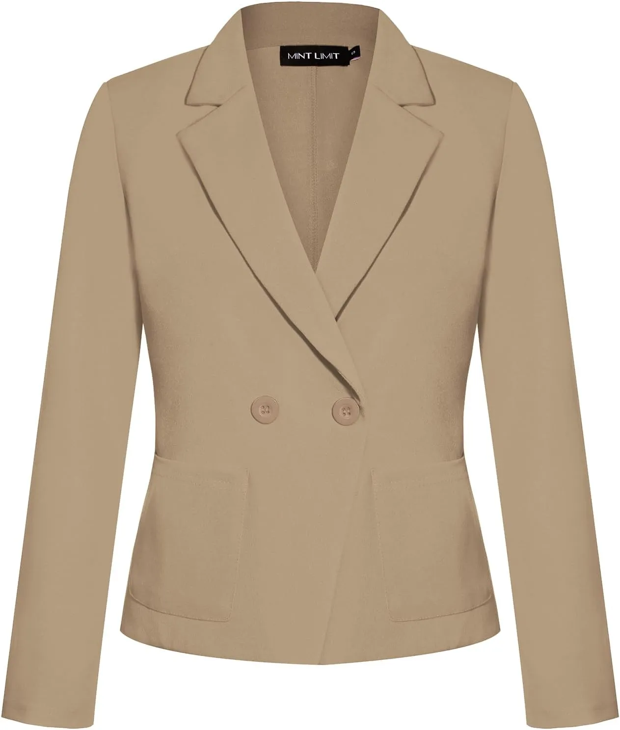 MINTLIMIT Women's Long Sleeve Blazers Button Front Notch Lapel Jacket Work Office Blazer with Pockets